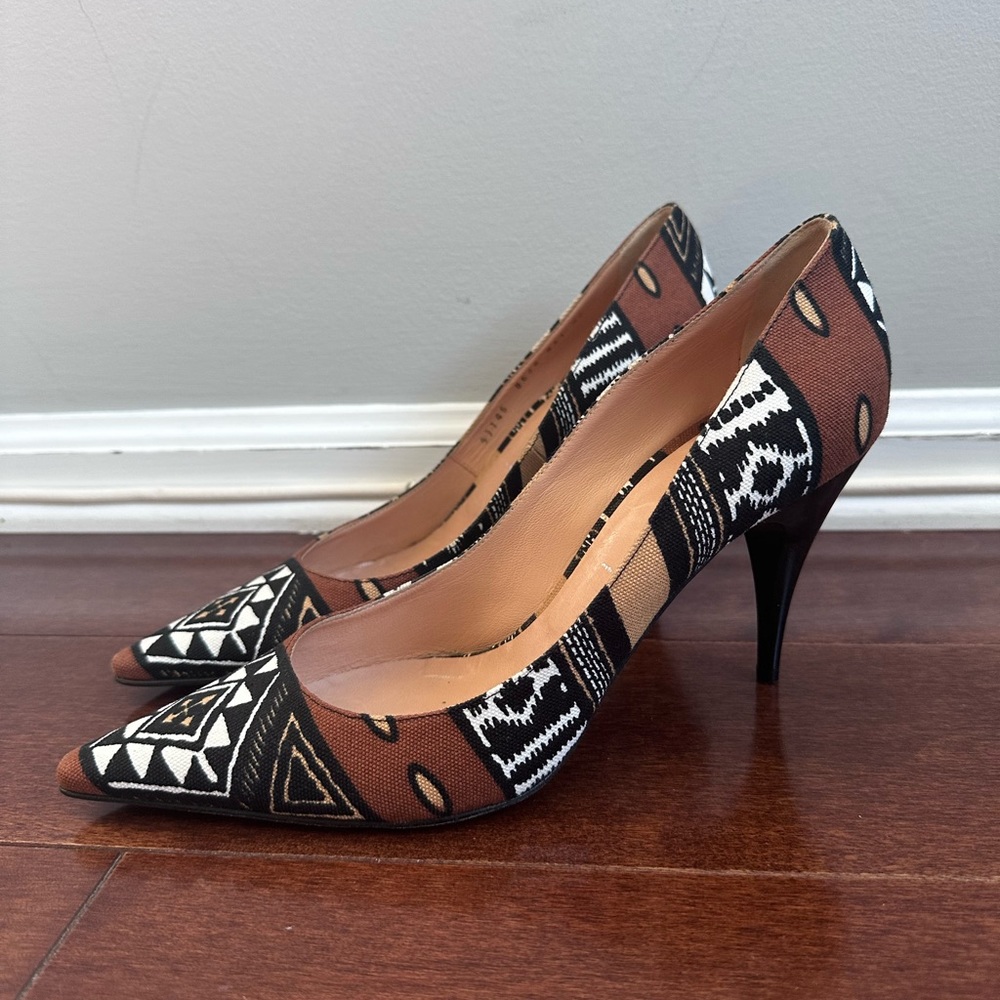 CASADEI Women’s Aztec Print High Heel Pumps size 10
